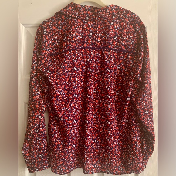 Clearance***Michael Kohrs red V-Neck Long Sleeve Blouse - Picture 4 of 5